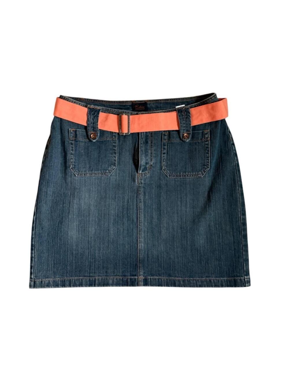 Vintage Y2K Denim Mini Skirt & Belt